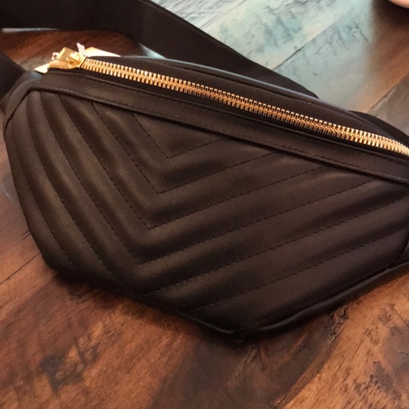 quilted black fanny pack